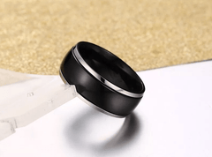 Black Grey Titanium Ring