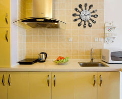Stainless Steel Kitchen Cutlery Wall Clock with Forks and Spoons