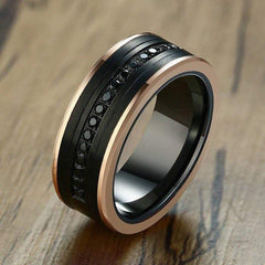 Black Rose  Gold Tungsten Carbide Wedding Ring for Men