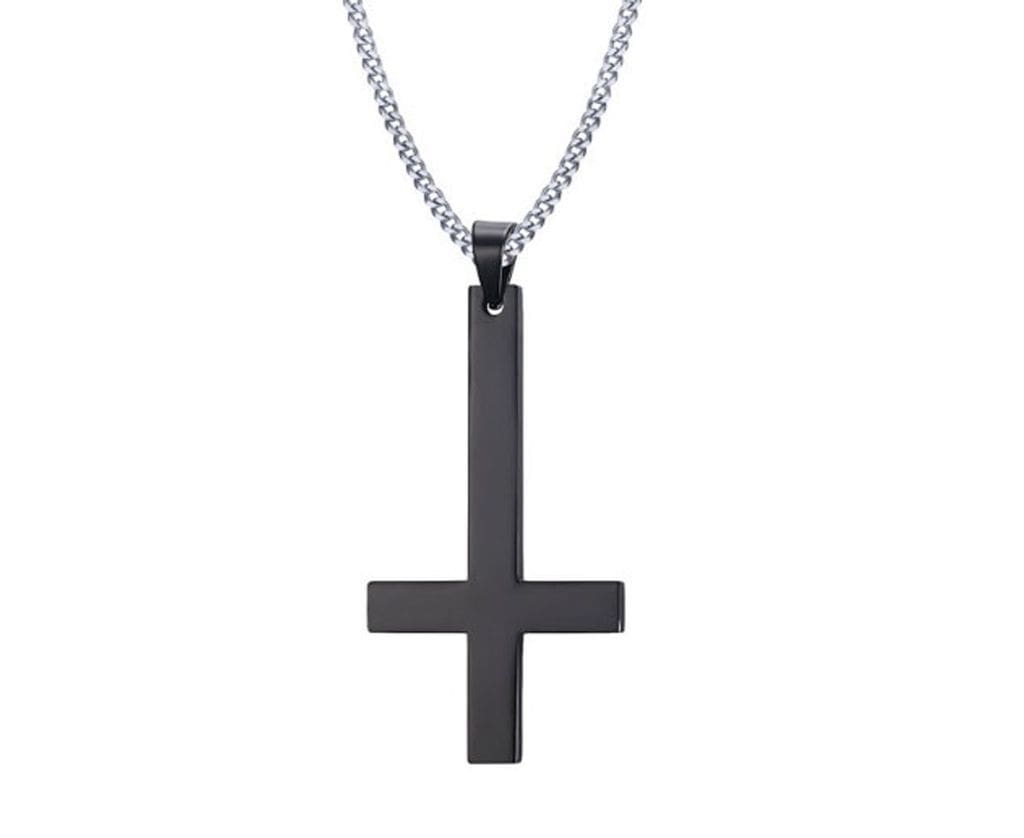 Stainless Steel Inverted Cross  Pendant Necklace