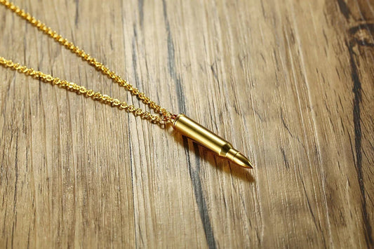 Stainless Steel Bullet  Necklace