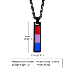 Stainless Steel Rainbow Flag Necklace