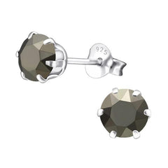 Silver Round Stud Earrings