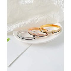 Steel Two-tone Double Bangle for Women