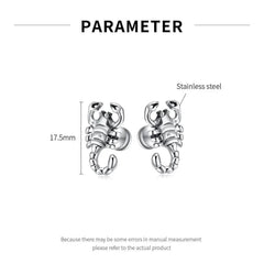 Steel Scorpion Stud Earrings