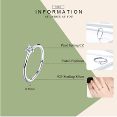 Silver simple engagement ring