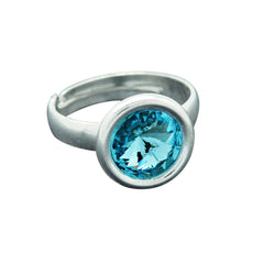 Silver Aquamarine Ring With Crystal
