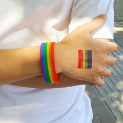Silicone Gay Pride Rainbow Bracelet