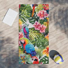 Tropical Birds Beach Towel