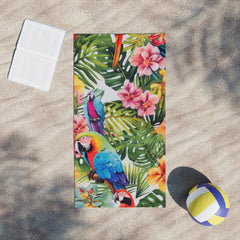 Tropical Birds Beach Towel