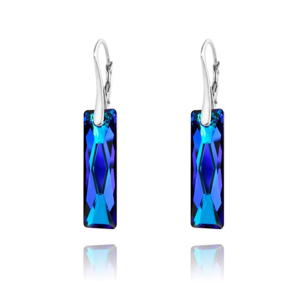 Silver Heart Earrings Blue