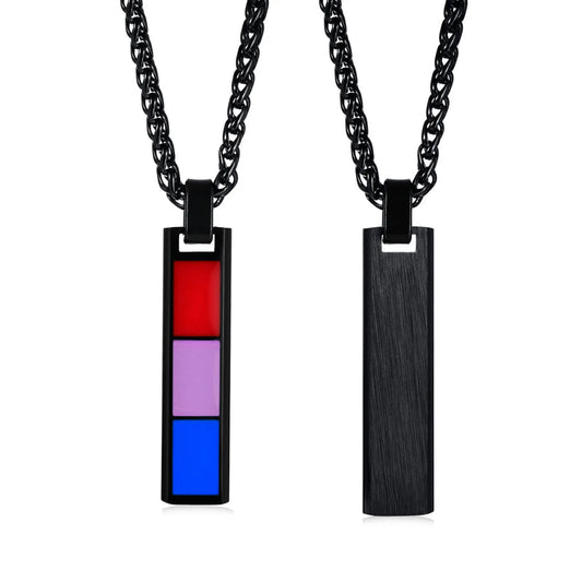 Stainless Steel Rainbow Flag Necklace