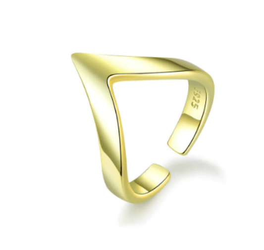 Gold Geometric Wave Ring
