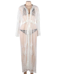 Sheer White Boho Vintage Lace Cardigan