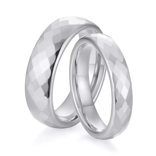 Tungsten Carbide Silver Couple Wedding Ring