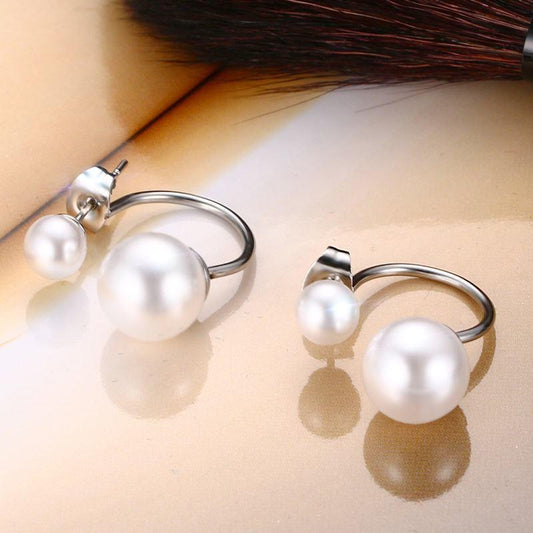 Stainless Steel Pearl Stud Earrings
