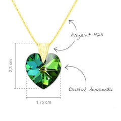 24K Gold Vitrail Medium Heart Sterling Silver Jewellery Set