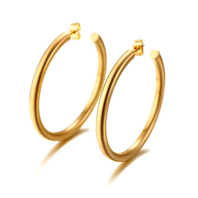 Stainless Steel Thick Hoop Earrings