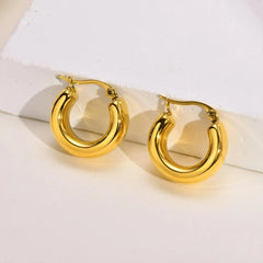 Steel Thick Wide Hoop Earrings