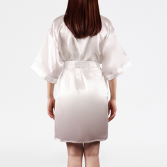 Cedrix Kimono-style Night Robe | Silky Satin feel in White