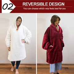 Sherpa Oversize Hoodie | Plush Fleece (Burgundy)
