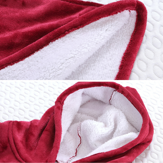 Sherpa Oversize Hoodie | Plush Fleece (Burgundy)