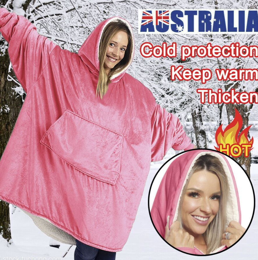 Ultra Plush Giant Blanket Hoodie | Sweatshirt - Pink