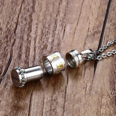 Steel Men Religion Spinner Necklace