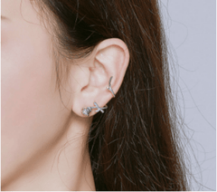 Silver Rose Stud Earrings Clips