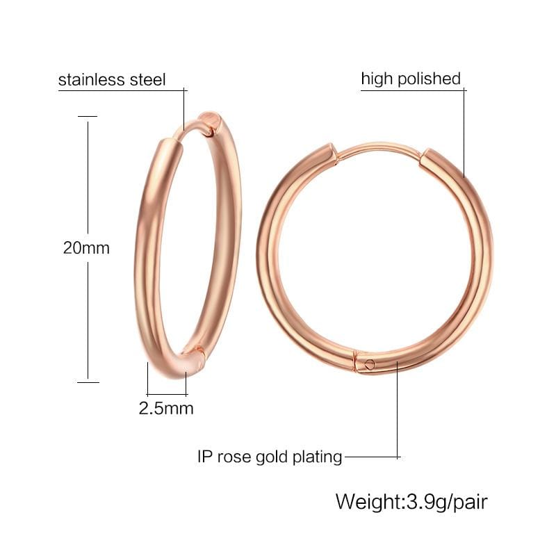 Stainless Steel Rose Gold Hoop Earring