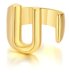 Women Gold Letter  Initial Ring