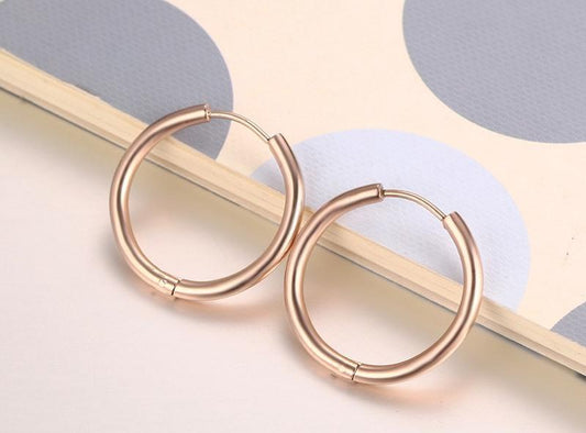 Stainless Steel Rose Gold Hoop Earring