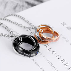 His and Hers King Queen Couple Necklaces