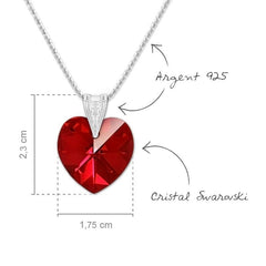 Silver Heart  Pendant Necklace Jewellery Set  Siam