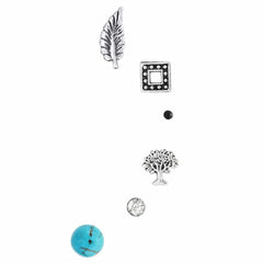 Silver Bali  Mix  Earrings Set