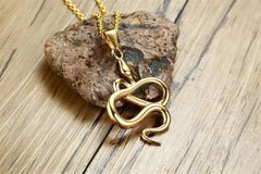 Steel Gold Snake Necklace