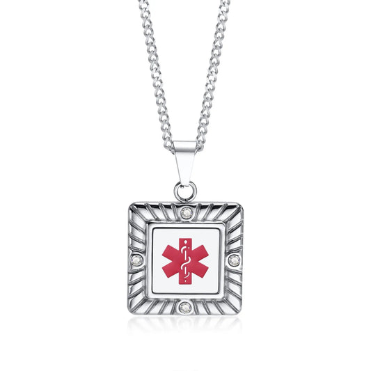 Medical Alert Necklace with CZ
