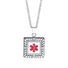 Medical Alert Necklace with CZ