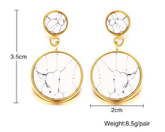 Steel Gold Round Earrings
