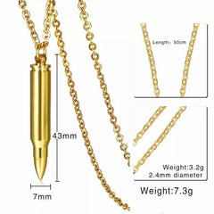 Stainless Steel Bullet  Necklace