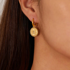 Steel Evil Eye Hoop Earrings