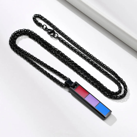 Stainless Steel Rainbow Flag Necklace
