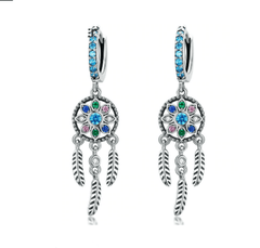 Silver Boho  Drop Earrings for Women 