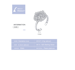 Silver Engagement  & Wedding  Adjustable Ring