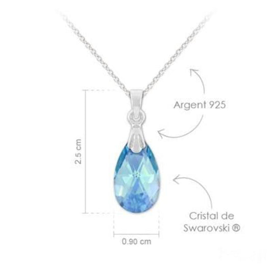  Silver Swarovski Crystal Pear-Shaped Pendant