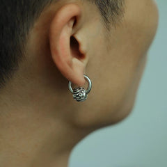 Stainless Steel Men's Vintage Hoop Earrings