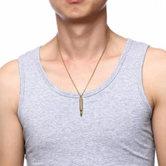 Stainless Steel Bullet  Necklace