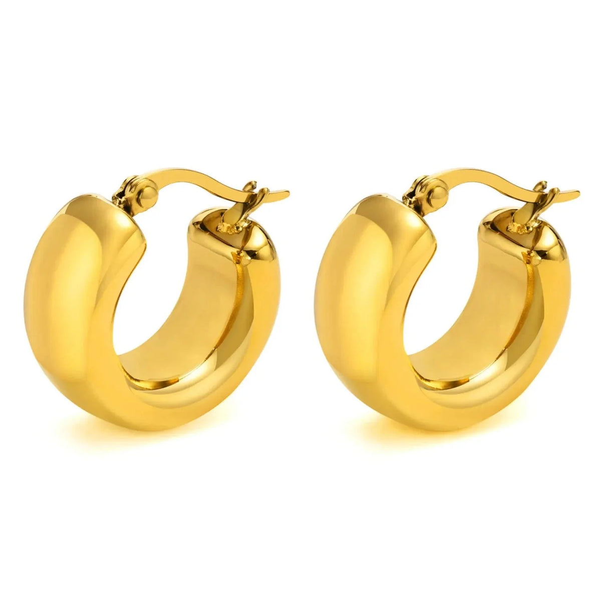 Steel Thick Wide Hoop Earrings