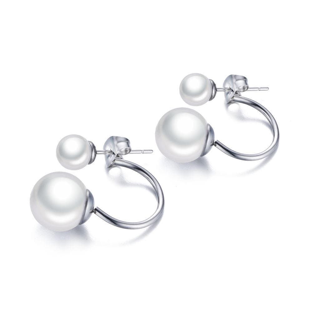 Stainless Steel Pearl Stud Earrings