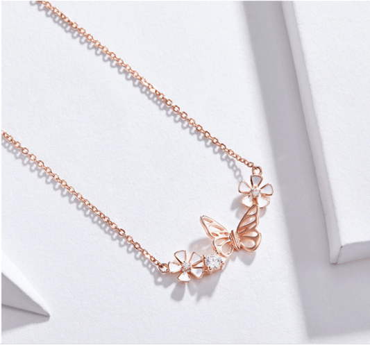 Rose Gold Butterfly Necklace